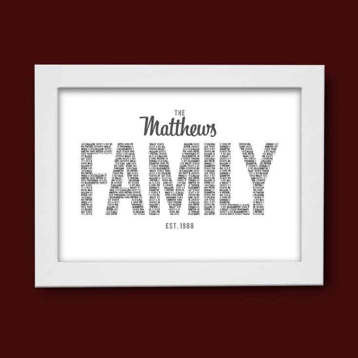 Personalised Family Print Gift Voucher