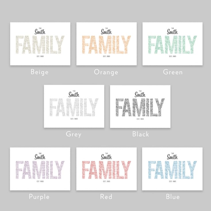 Personalised Family Print Gift Voucher