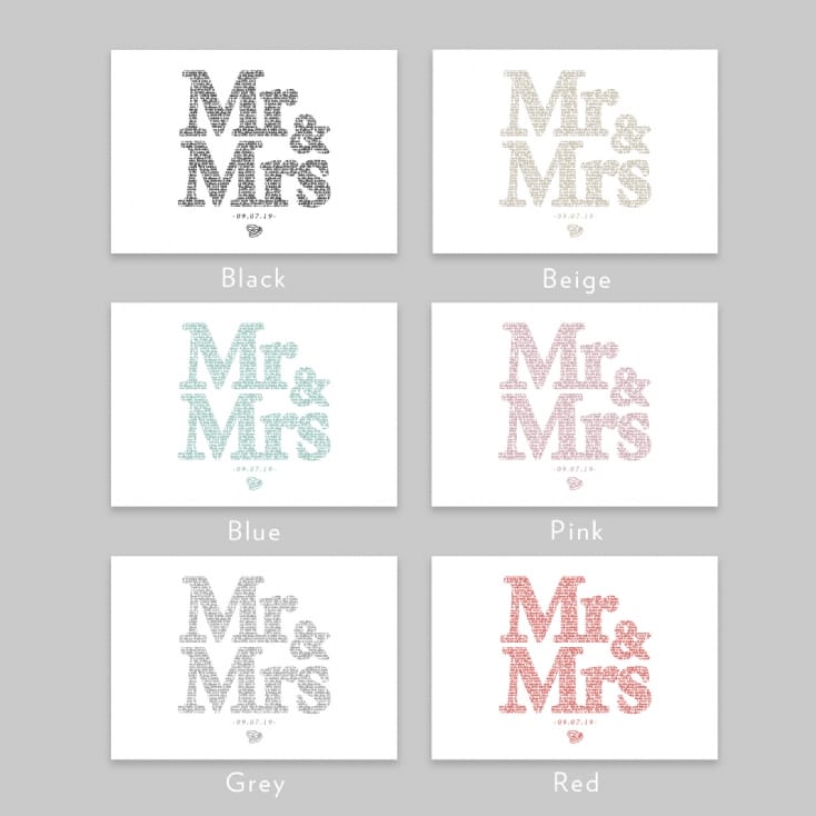 Personalised Mr and Mrs Print Gift Voucher
