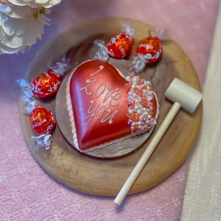 Personalised Mini Red Lustre Chocolate Smash Heart