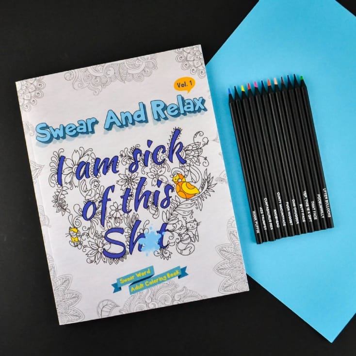 Adult Colouring Book & Sweary Pencil Set