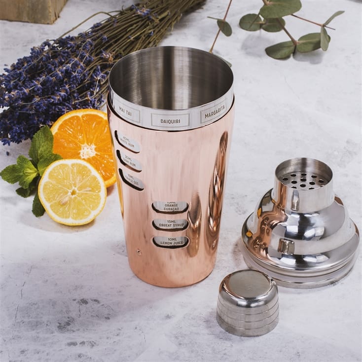 Rose Gold Cocktail Shaker With Recipes