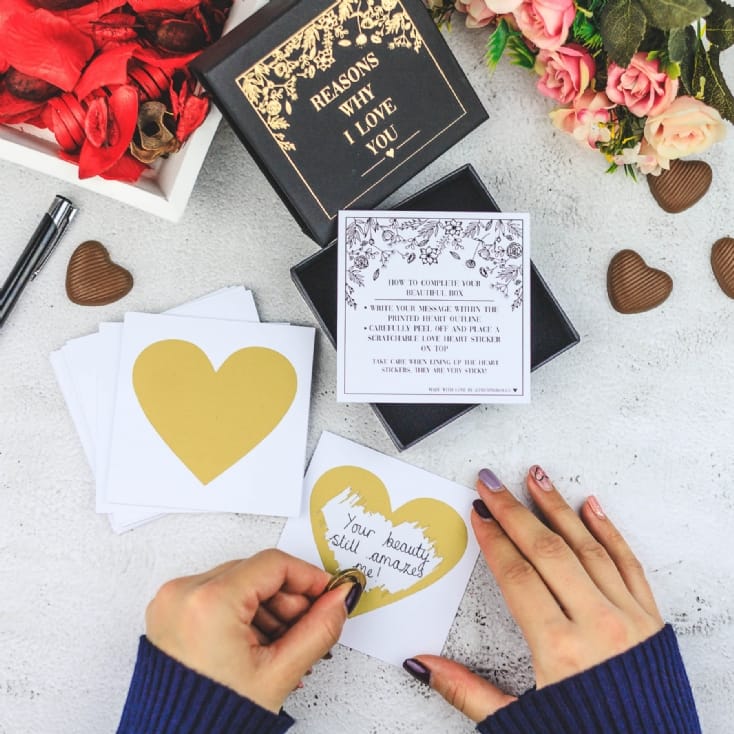 Personalise Yourself Scratch Off Reasons Why I Love You Box of Cards