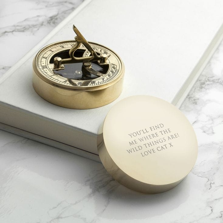Personalised Adventurers Sundial and Compass