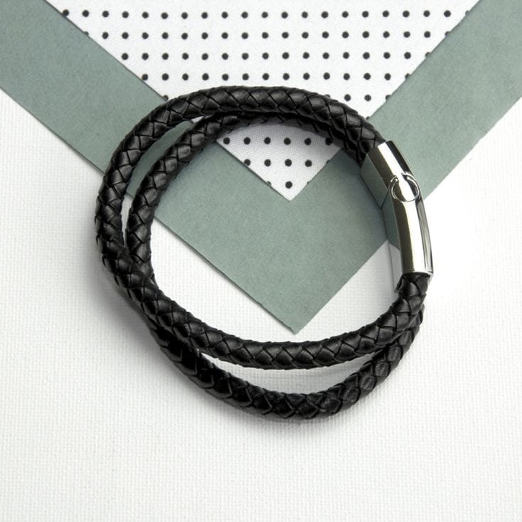 Personalised Men's Dual Leather Bracelet