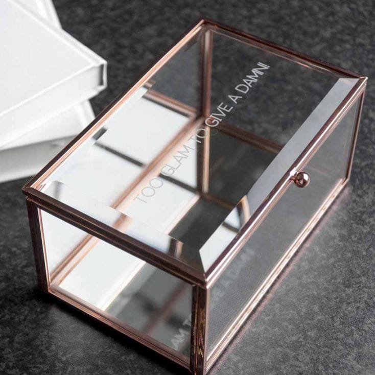 Personalised Rose Gold Glass Jewellery Box Find Me A Gift