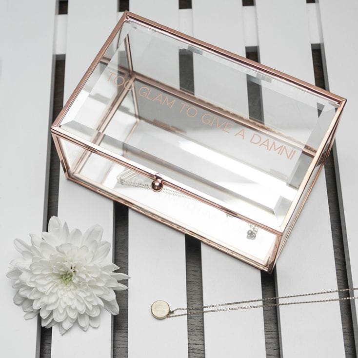Personalised Rose Gold Glass Jewellery Box Find Me A Gift