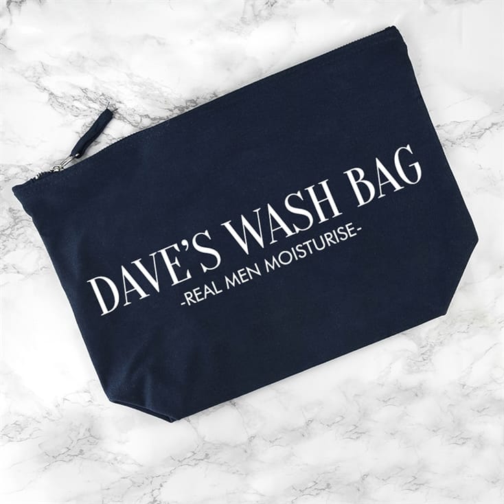 Personalised Men's Cotton Wash Bag