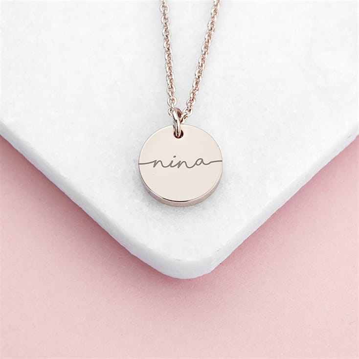 Personalised Disc Necklace with Name 