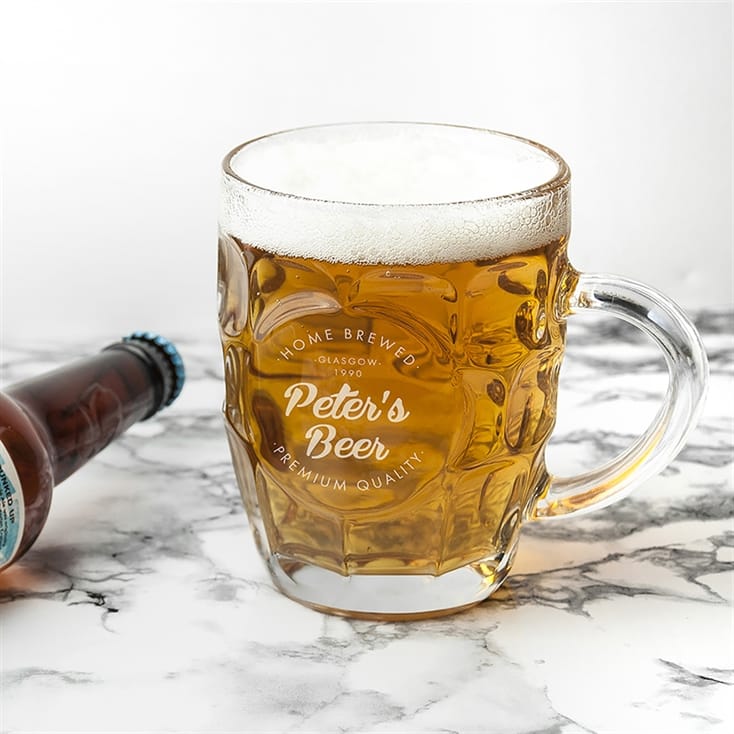 Personalised Dimpled Homebrewed Beer Glass