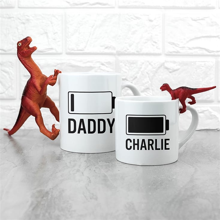Personalised Daddy & Me Low Battery Mug Sets