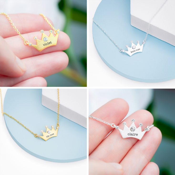 Diamond Crown Necklace | Unique Gothic Design