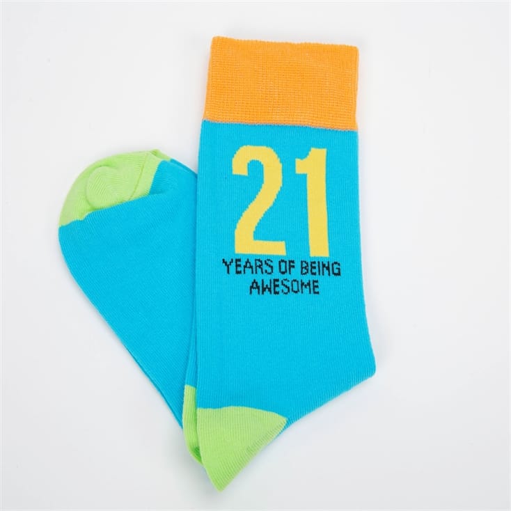 21 Years of Being Awesome Men's Socks