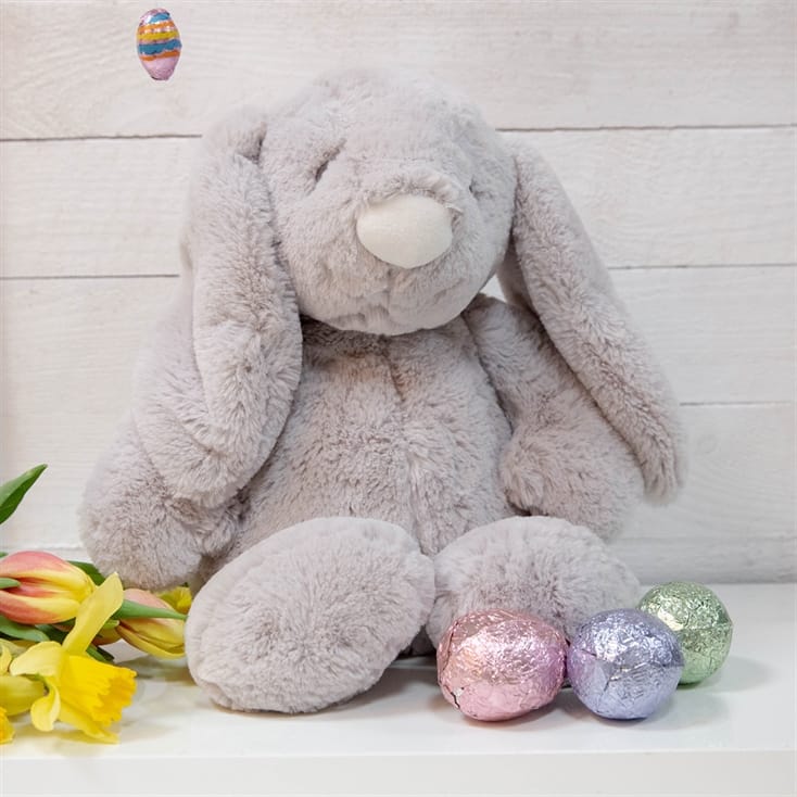 Large Grey Plush Bunny Teddy Find Me A Gift