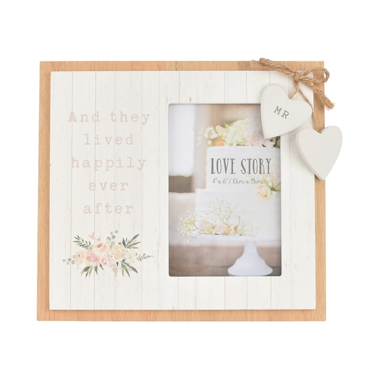 Happily Ever After Mr & Mrs Wooden Photo Frame 