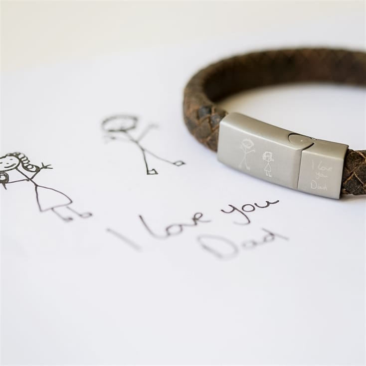 Personalised Antique Style Bracelet with Handwriting/Drawing Engraving