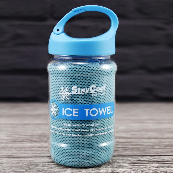 Stay Cool Ice Towel Cooling Effect Small Lightweight Gym Accessory & Carry Case 
