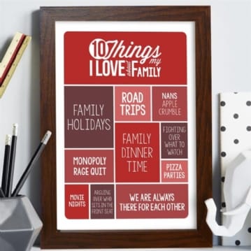 10 Things I Love About My Family Print