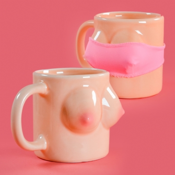Boob Mug with Removable Bra