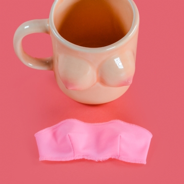 Boob Mug with Removable Bra
