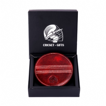 Cricket Red Buffalo Leather Coaster