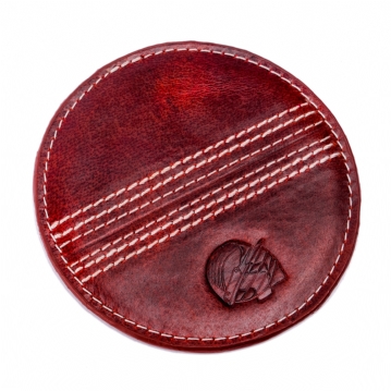 Cricket Red Buffalo Leather Coaster