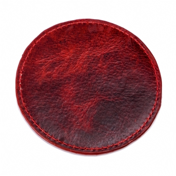 Cricket Red Buffalo Leather Coaster