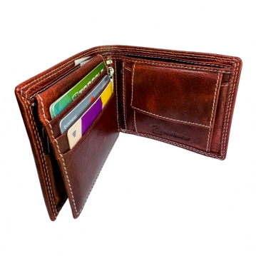 Cricket Buffalo Red Leather Wallet with RFID Protection