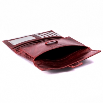 Cricket Buffalo Red Leather Wallet with RFID Protection