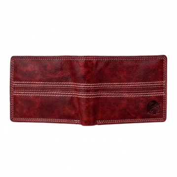 Cricket Buffalo Red Leather Wallet with RFID Protection