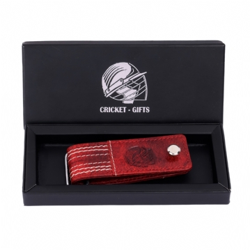 Cricket Buffalo Red Leather Screw Key Chain