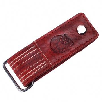 Cricket Buffalo Red Leather Screw Key Chain