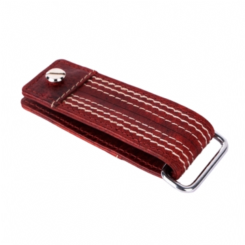 Cricket Buffalo Red Leather Screw Key Chain