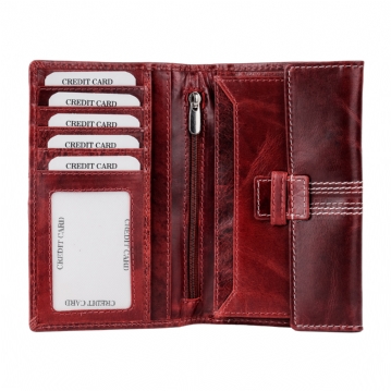 Cricket Buffalo Red Leather Travel Wallet