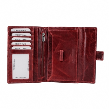 Cricket Buffalo Red Leather Travel Wallet