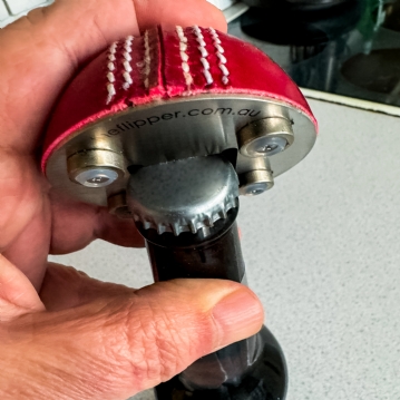 Half Cricket Ball Bottle Opener
