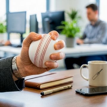 White Cricket Ball Squeezy Stress Ball