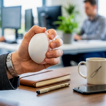 White Cricket Ball Squeezy Stress Ball