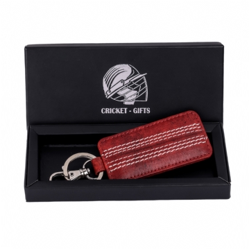 Cricket Red Buffalo Leather Key Fob