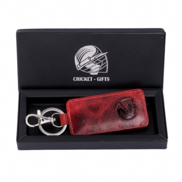 Cricket Red Buffalo Leather Key Fob