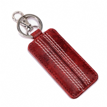 Cricket Red Buffalo Leather Key Fob