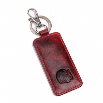 Cricket Red Buffalo Leather Key Fob