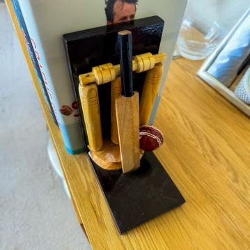Wooden Cricket Bookend