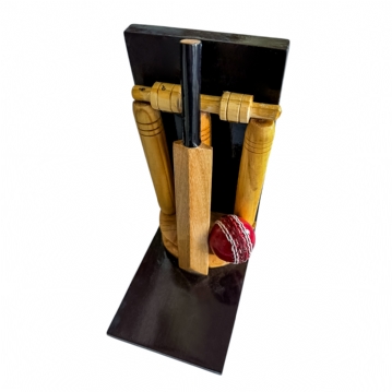 Wooden Cricket Bookend