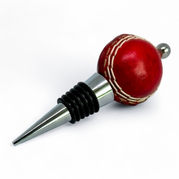 Real Leather Mini Cricket Ball Wine Stopper
