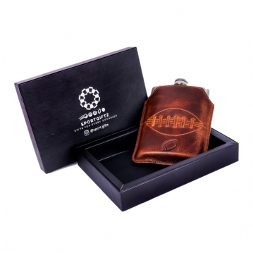 Rugby Buffalo Leather Hip Flask