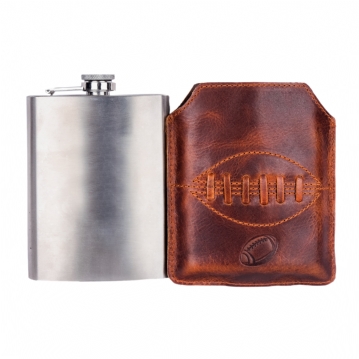 Rugby Buffalo Leather Hip Flask