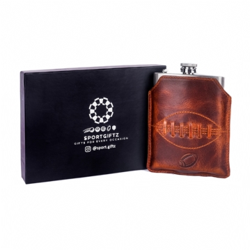 Rugby Buffalo Leather Hip Flask