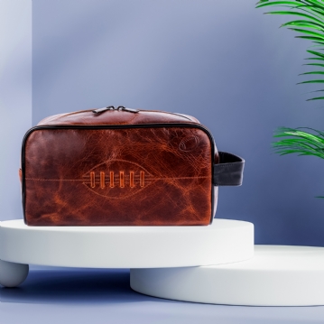 Rugby Buffalo Leather Wash Bag