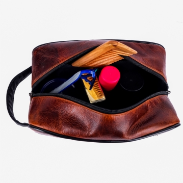 Rugby Buffalo Leather Wash Bag